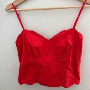 Maeve for Anthropologie Red Cropped Spaghetti Strap Tank . Size M